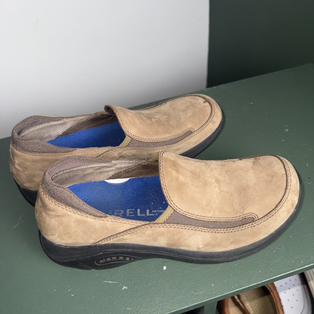 Merrell‎ Jungle Moc Casual Comfort Shoes Taupe Suede Slip On Women's 8